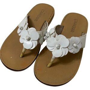 L’Amour girl’s flower blossom thong sandals size Toddler 8